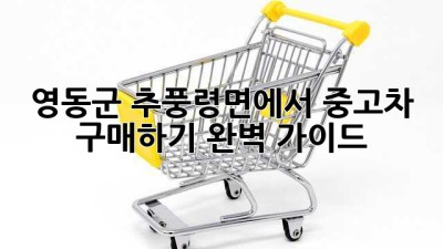 영동군 추풍령면에서 중고차 구매하기: 완벽 가이드